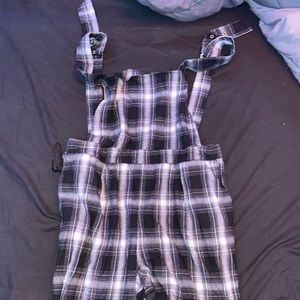 Plaid overalls